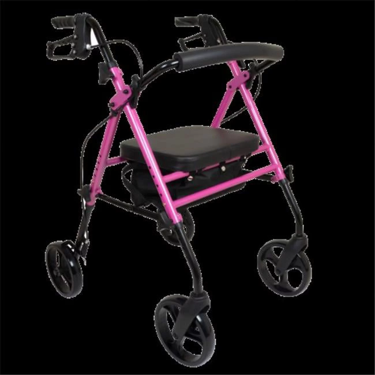 Height Adjustable Rollator with 8 in. Wheels, Pink