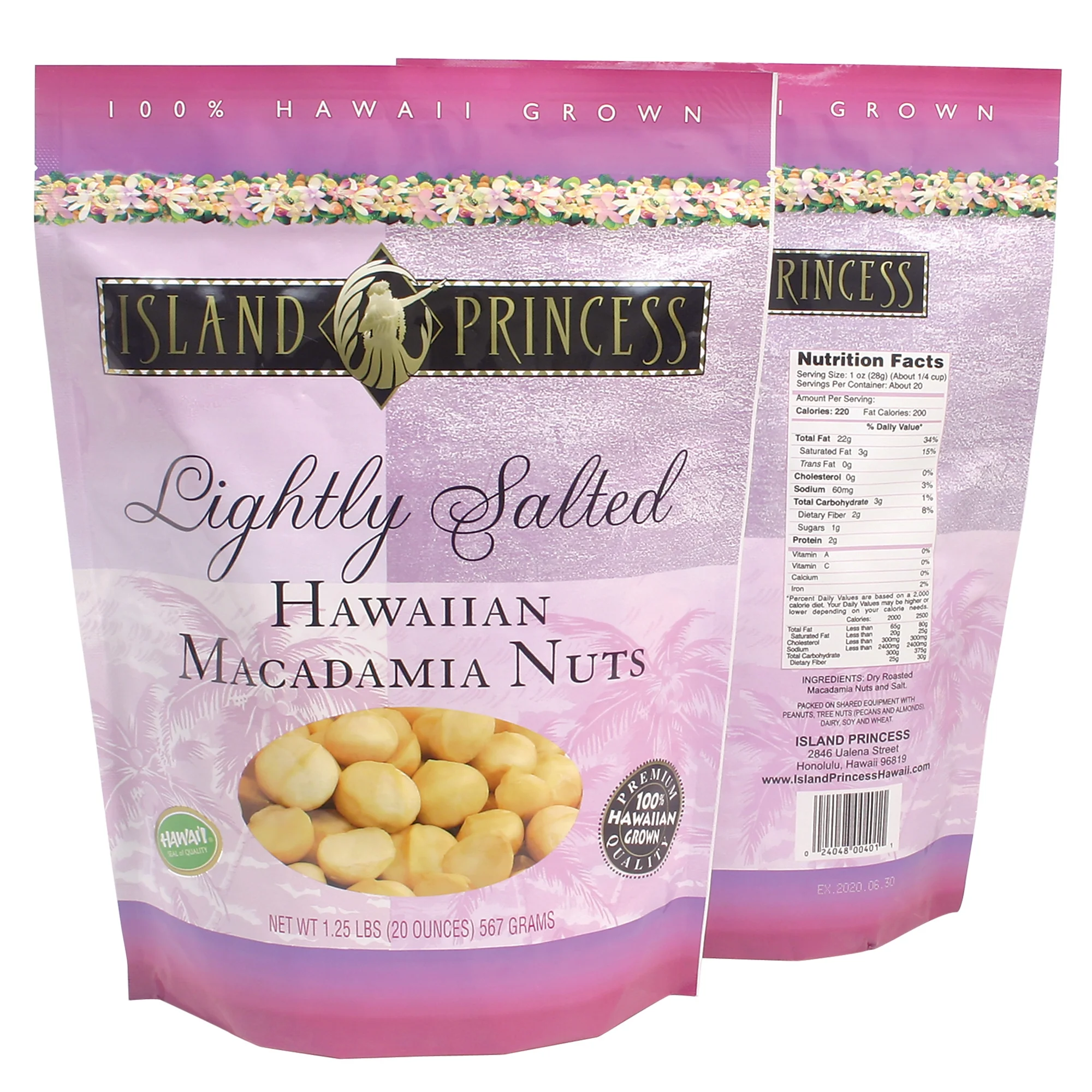 Island Princess Lightly Salted Hawaiian Macadamia Nuts- 20 oz.