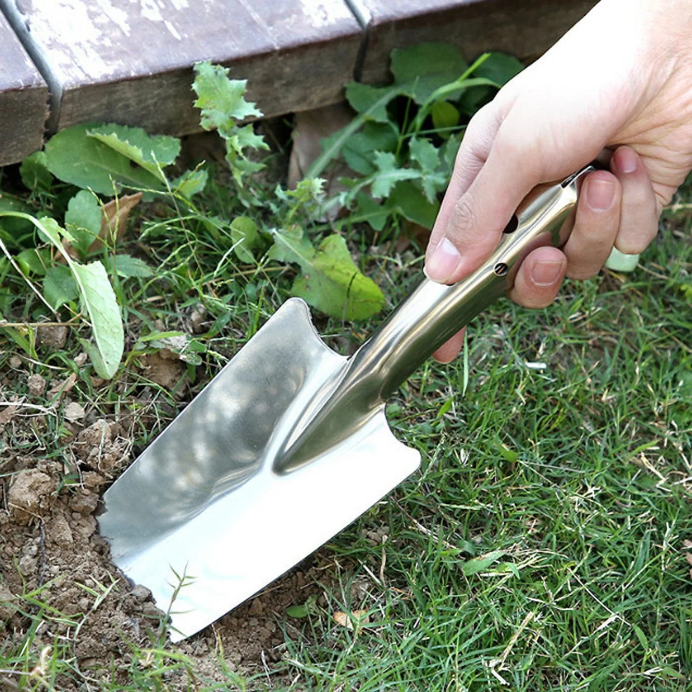 New Gardening Shovel Planting Tools Aluminum Alloy Flower Shovel Spade Shovel Digging Soil Loosening Vegetable Planting Tools Three-Piece Set Wear-Resistant