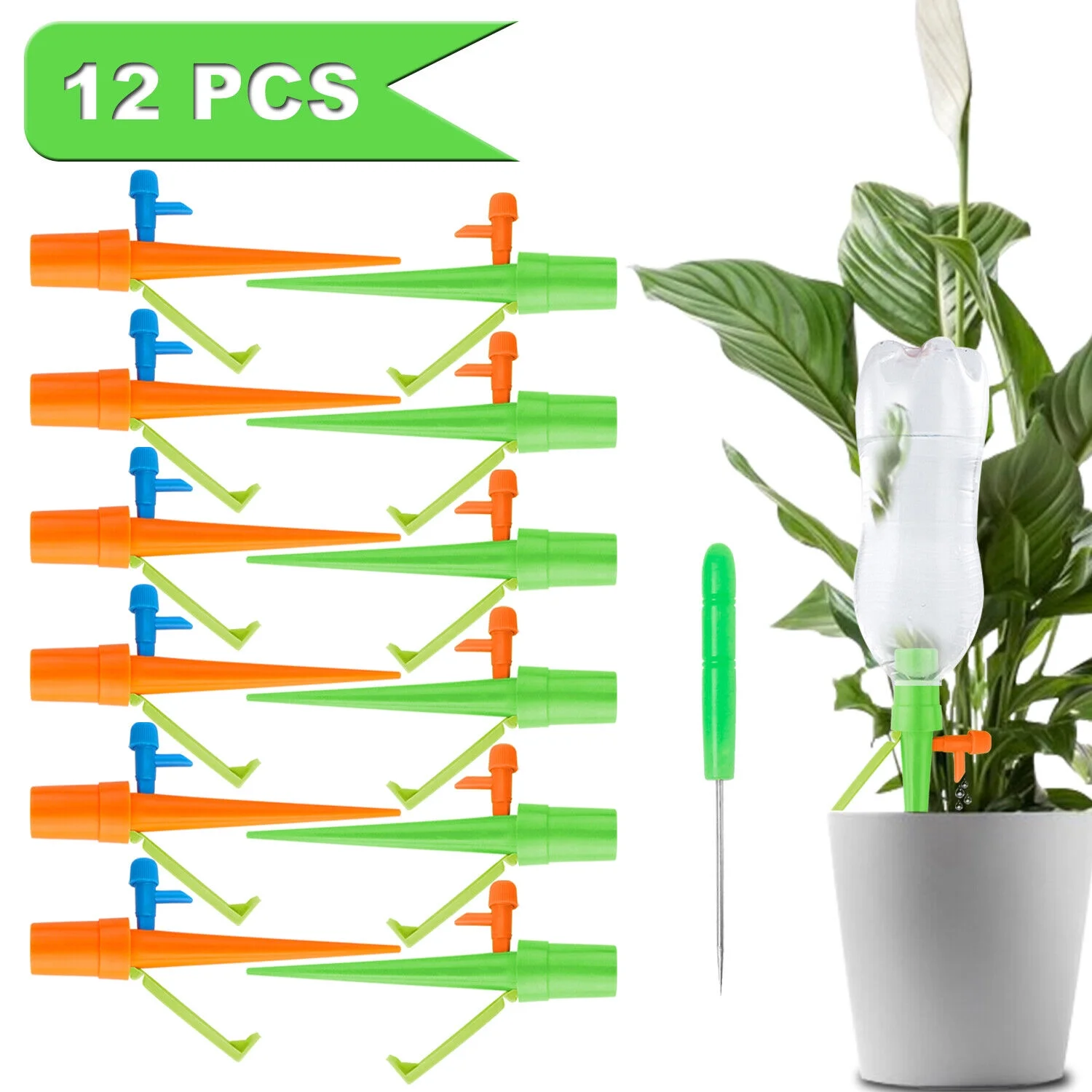 12/24/48 PCS Automatic Self Watering Spikes Plants Water Drip Irrigation System