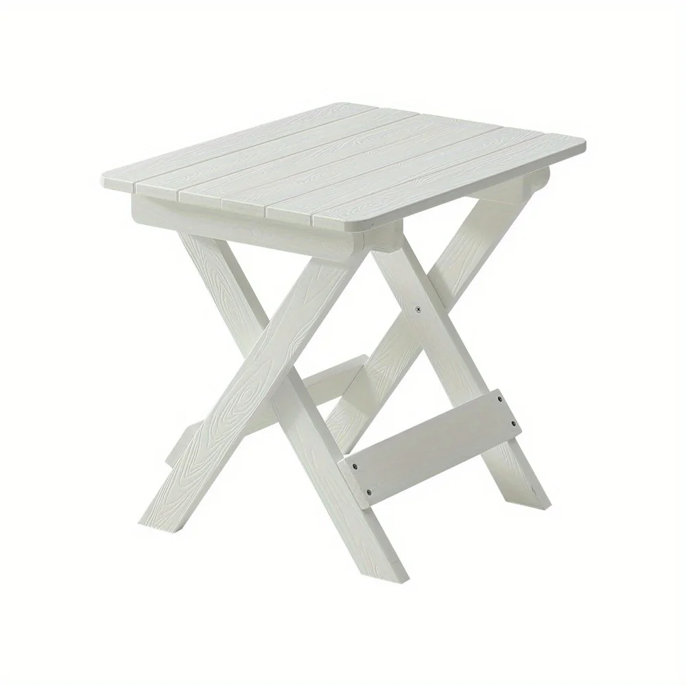 Zateety Foldable Small Table and Chair Set with 2 Chairs and Rectangular Table  White