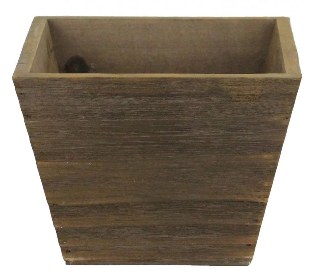 Brown Tapered Wooden Flower Pot - 6