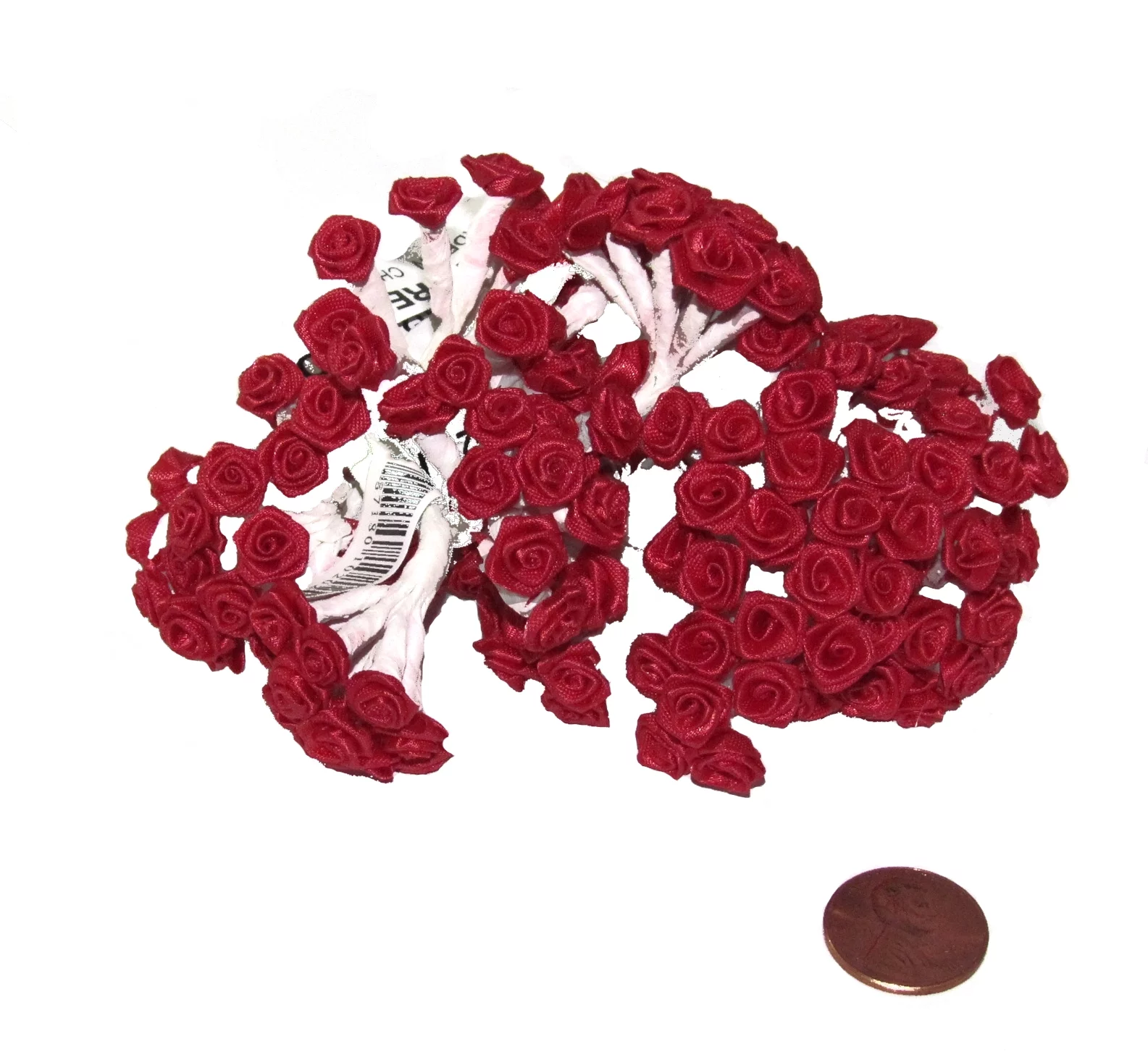 144 Silk Mini Wrap Roses Wedding Shower Flower Picks - Red