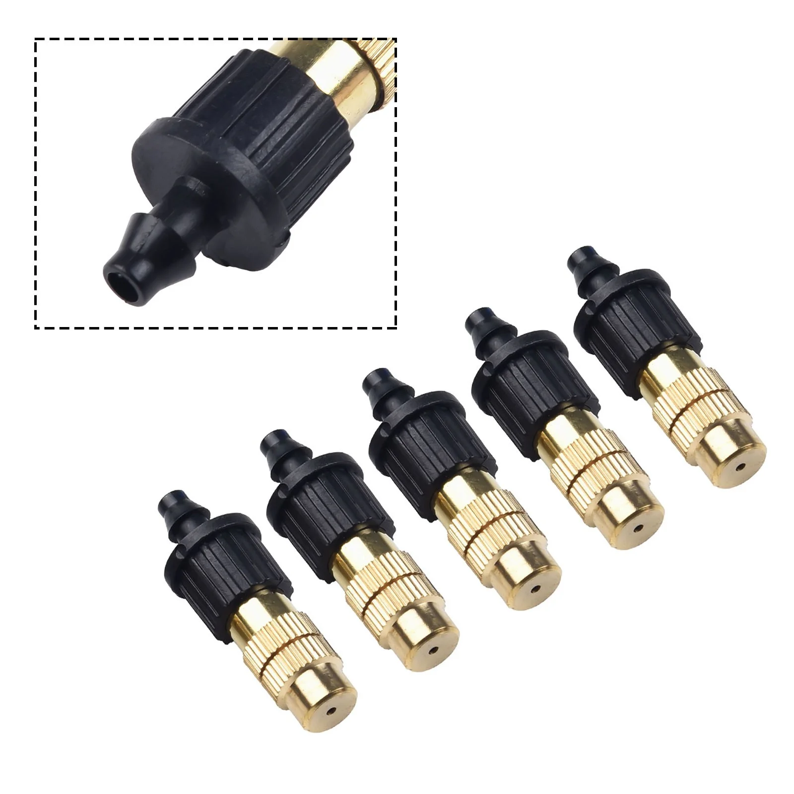 5 Pcs Brass Fog Mist Nozzle Misting Fogging Cooling Spray Sprinkler Head Lawn