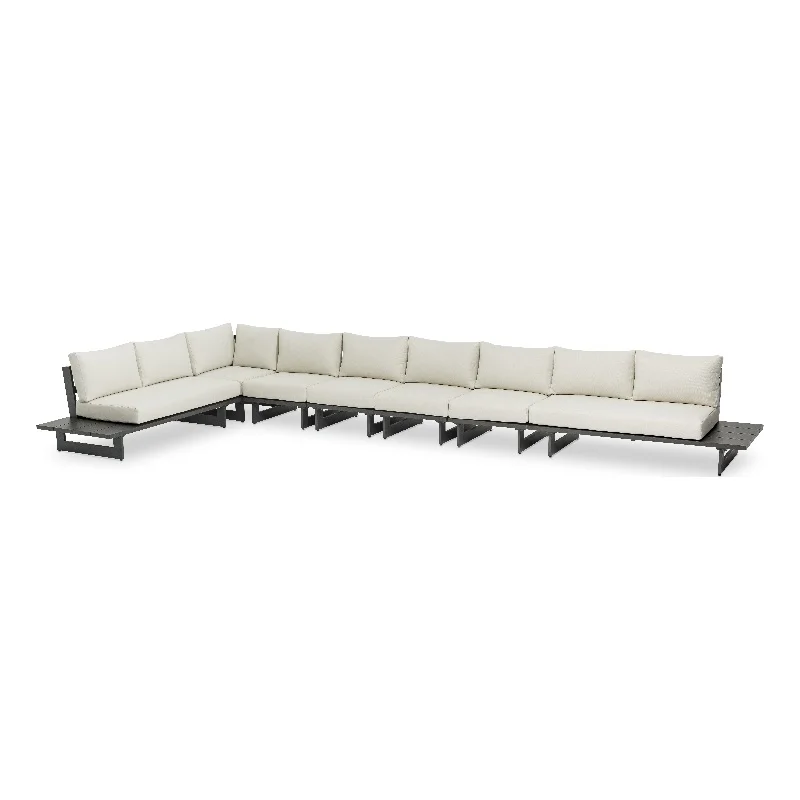Meridian Furniture Maldives Cream Water Resisting Outdoor Modular Sectional