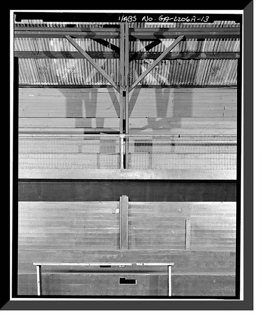 Historic Framed Print, Plains School, Gymnasium, Bond Street (opposite Paschal Street), Plains, Sumter County, GA - 13, 17-7/8