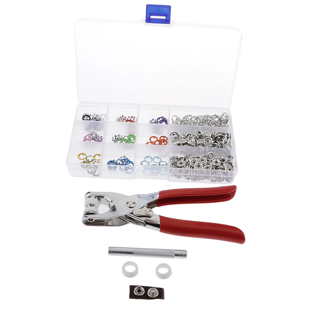 100pcs Snap and Snap Pliers Set with Buttons Fastener Setter Hand Tool and Installation Tools, Leather Snaps for Sewing Crafting Clothes, Jackets etc