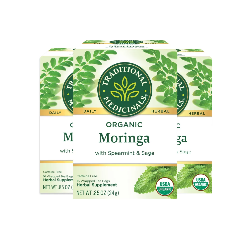 Traditional Medicinals Organic Moringa with Spearmint & Sage, 16 CT (Pack of 3)