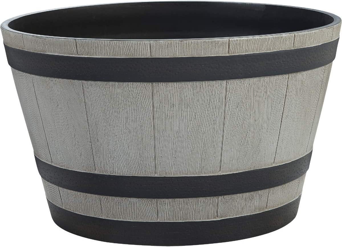 Southern Patio 22.5 Gray Barrel Planter - 1 Each