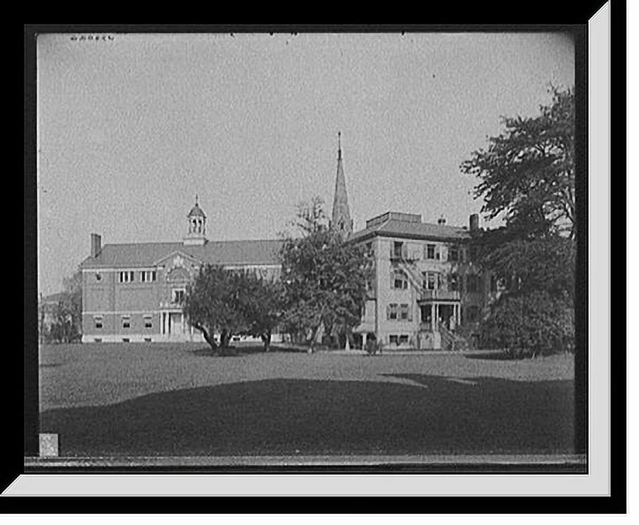 Historic Framed Print, [Radcliffe College, gymnasium & Fay House, Cambridge, Mass.], 17-7/8