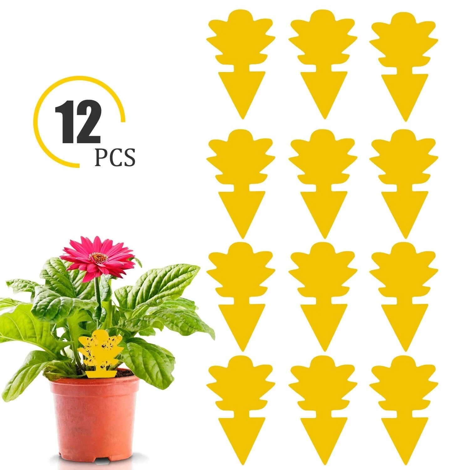 100x Garden Nursery Plastic Pots Flower Plant Container Seed With Label＆Fly Trap