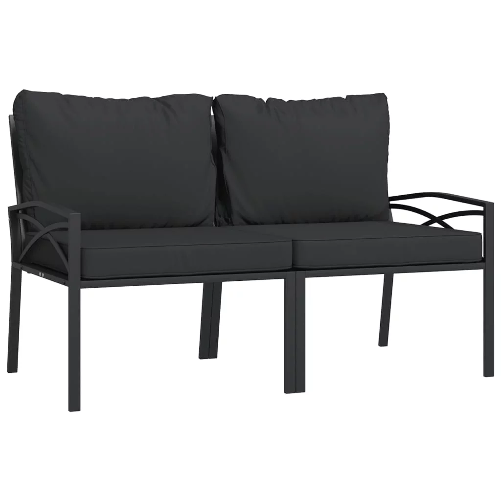Dcenta 9 Piece Patio Set with Gray Cushions Steel