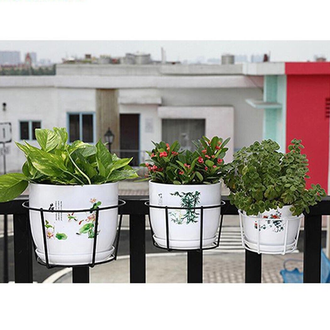 Garden Plant Pot Iron Rack,Planter Balcony Flower Hanging Holder,Metal Basket