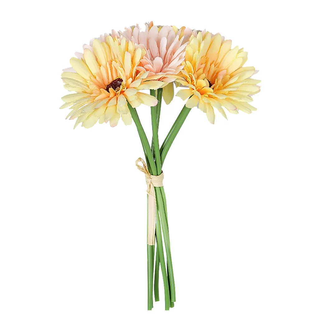 GBSELL Home Clearance Artificial Silk Fake Flowers Daisy Gerbera Wedding Bouquet Party Home Decor Gifts for Women Men Mom Dad
