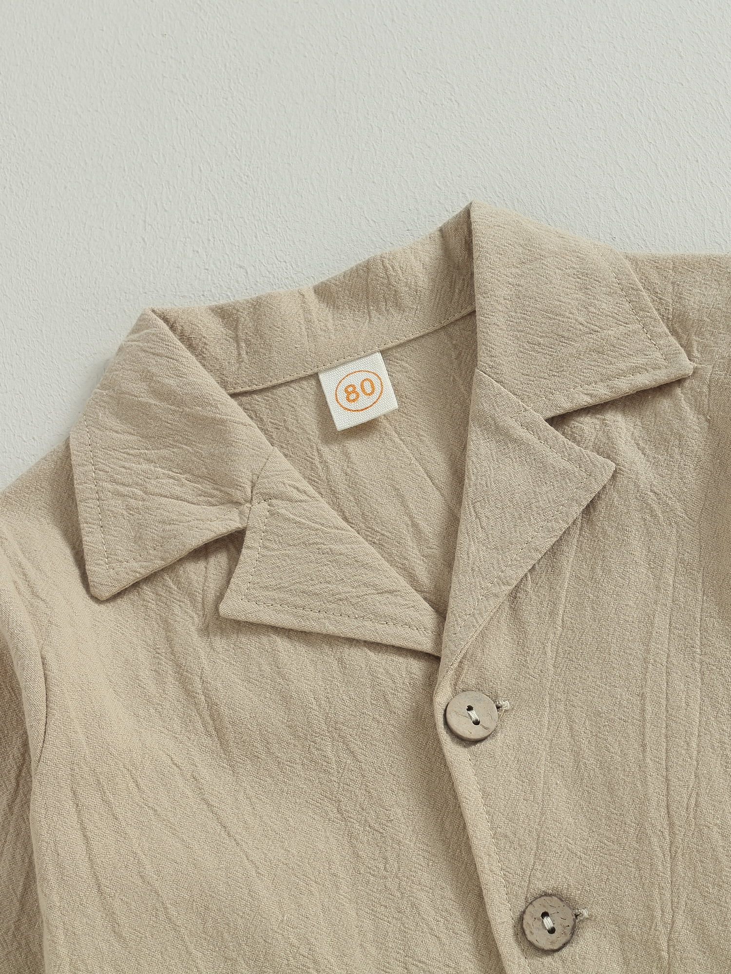 Wassery Baby Boy Linen Pants Set Long Sleeve Lapel Button Up Shirt+Elastic Waist Pants 6M 12M 18M 24M 3T Toddler Spring Fall Clothes