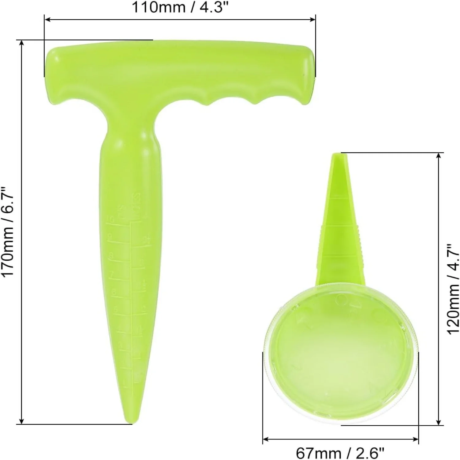 Sowing Dispenser Set  Handheld Sowing Tool Sowing Hole Puncher Garden Hand Tool with Plant Labels Tags for Planting  Green