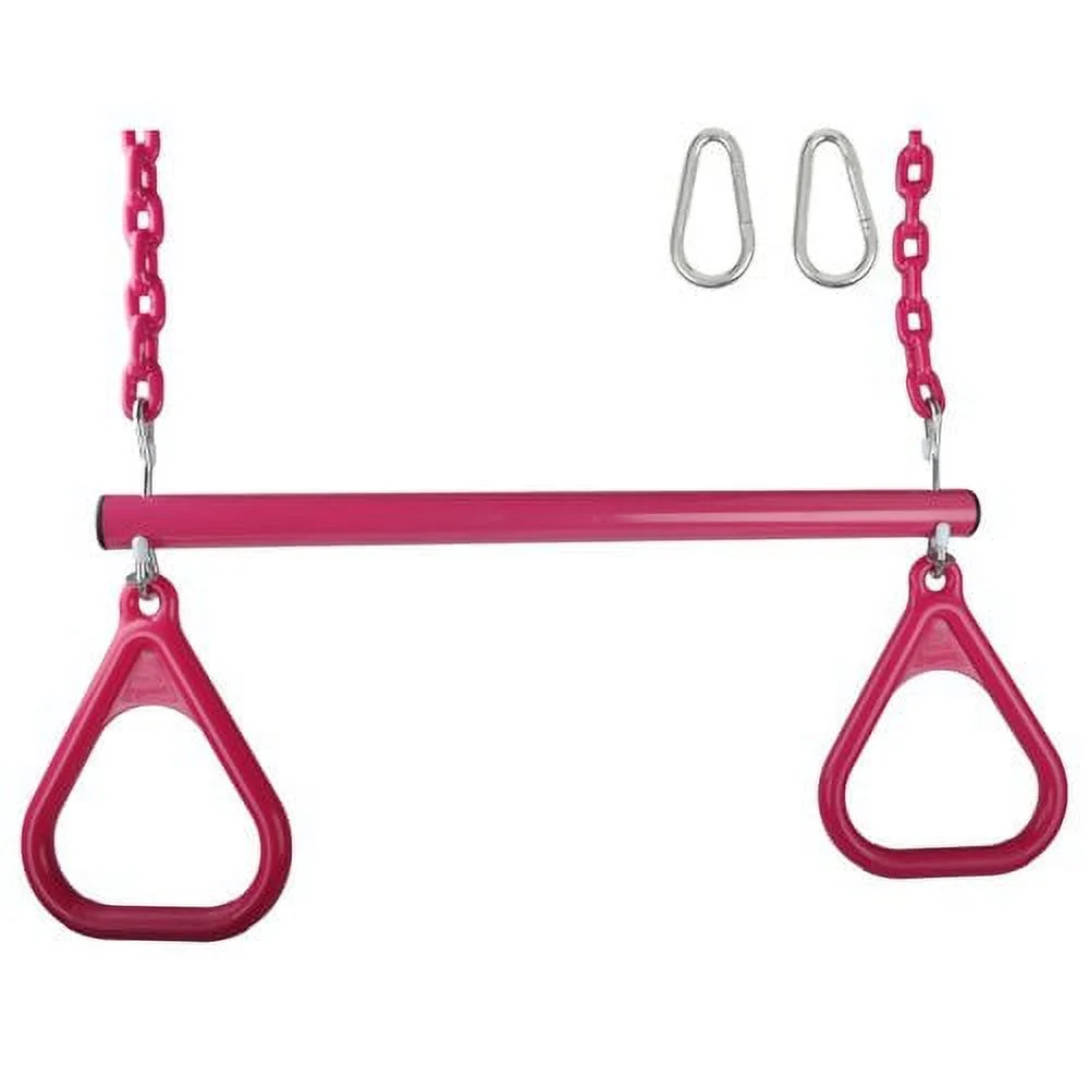 Swing Set Stuff Trapeze Bar with Rings and Coated Chain