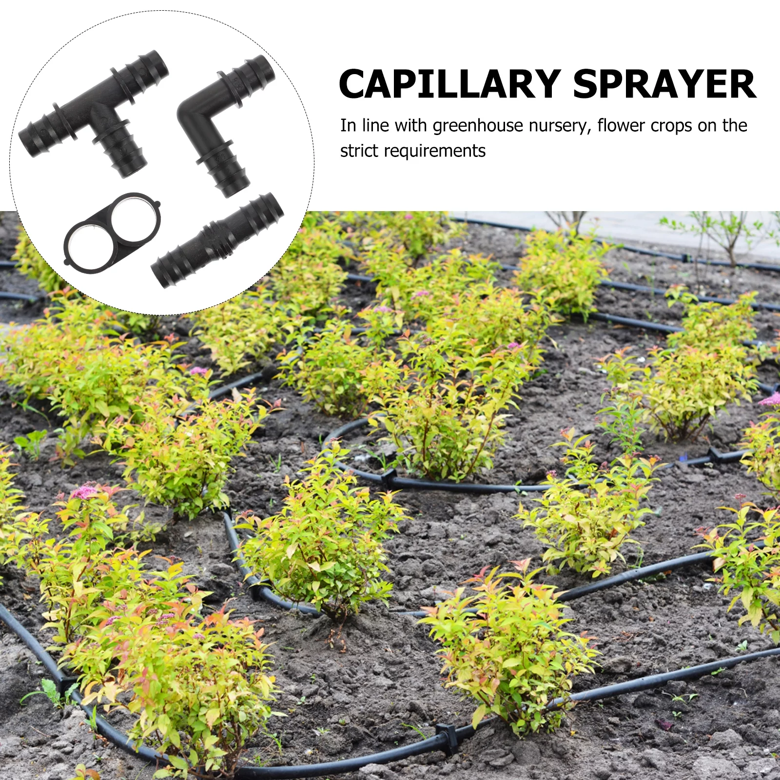 Guichaokj 24pcs PE Spray Nozzles Spray Atomization Irrigation Drippers Sprinklers Emitter Drip (Black)