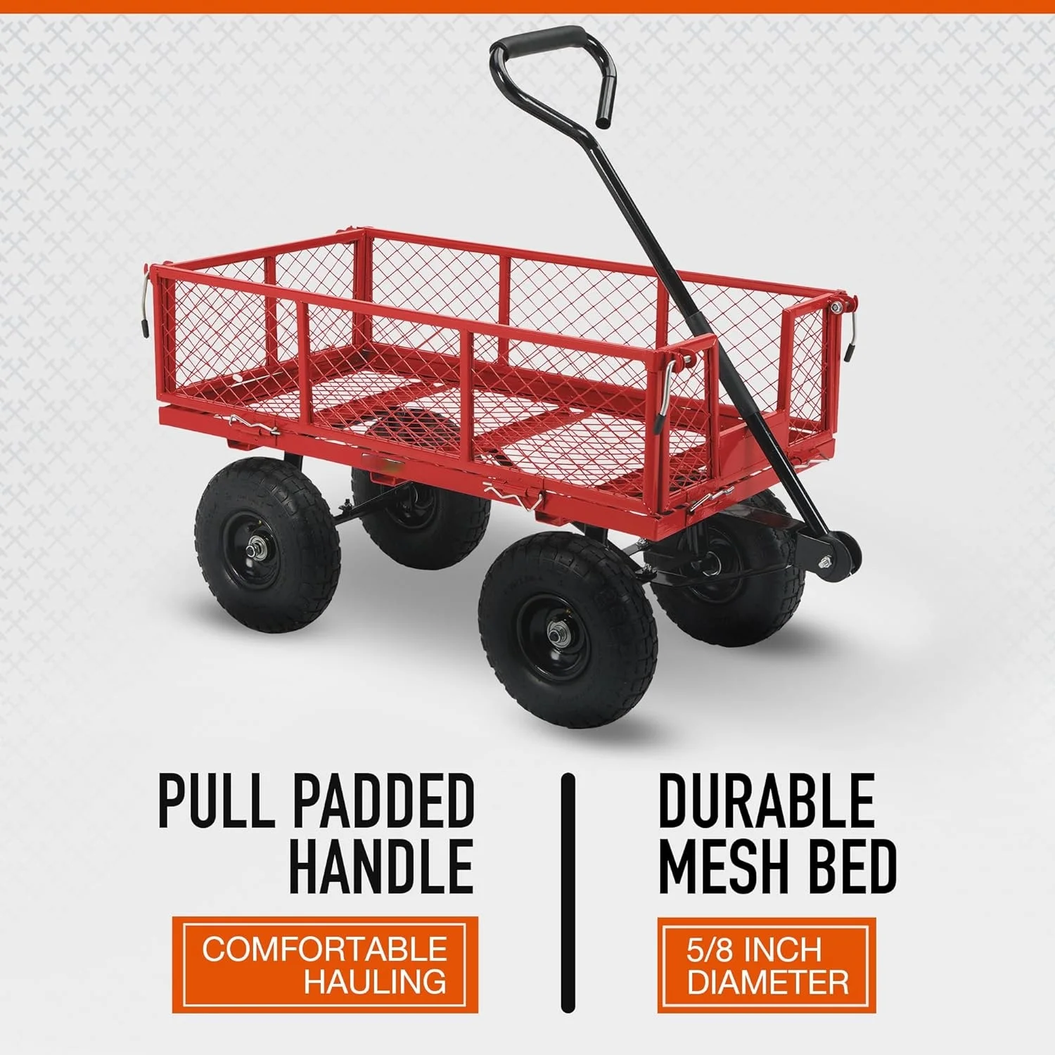 Steel Garden Cart - 400-Lb. Capacity, 38in.L x 18 1/2in.W x 21in.H