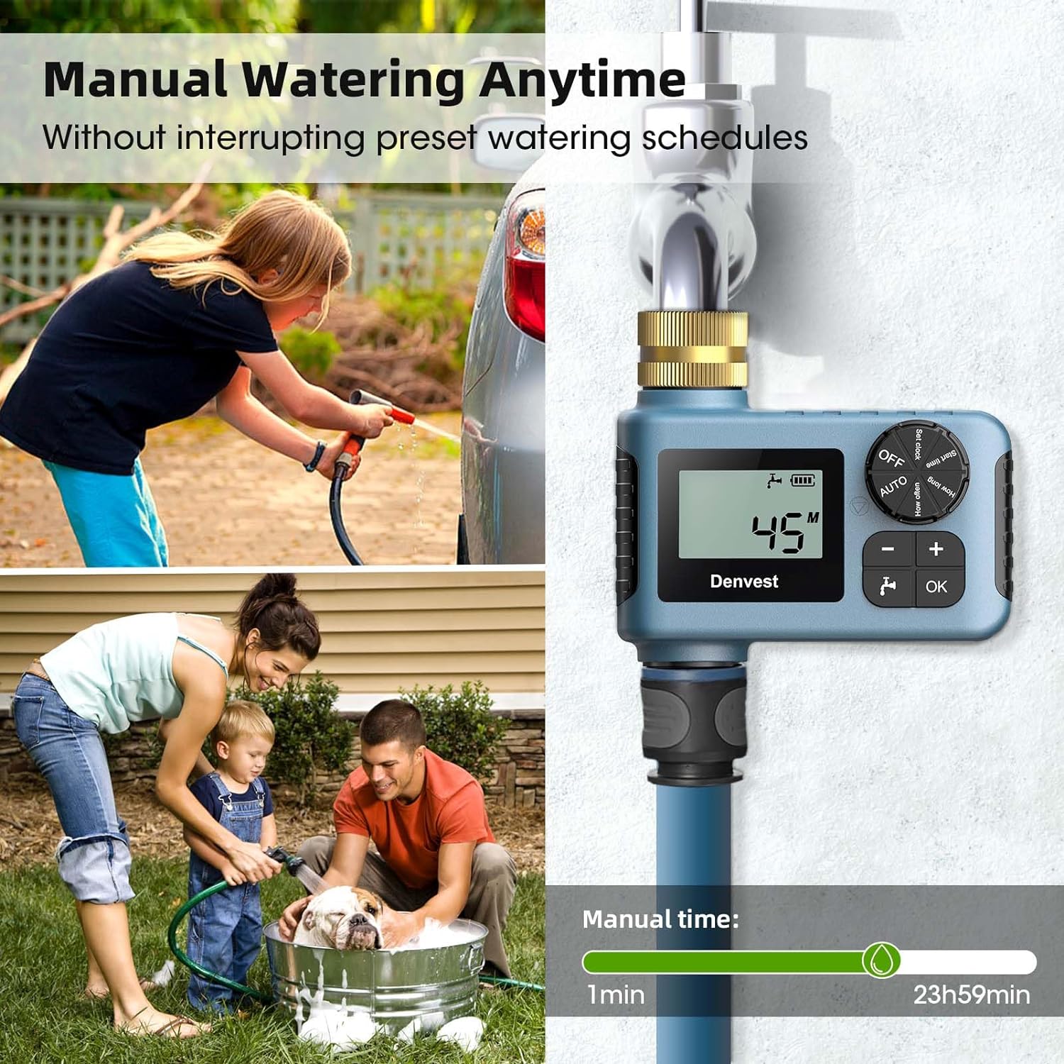 Hose Timer  Water Timer for Garden Hose Faucet  Sprinkler Timer Outdoor  Irrigation Timer with Rain Delay/Manual for Garden/Outdoor Hose  Yard  Lawns  1 Outlet