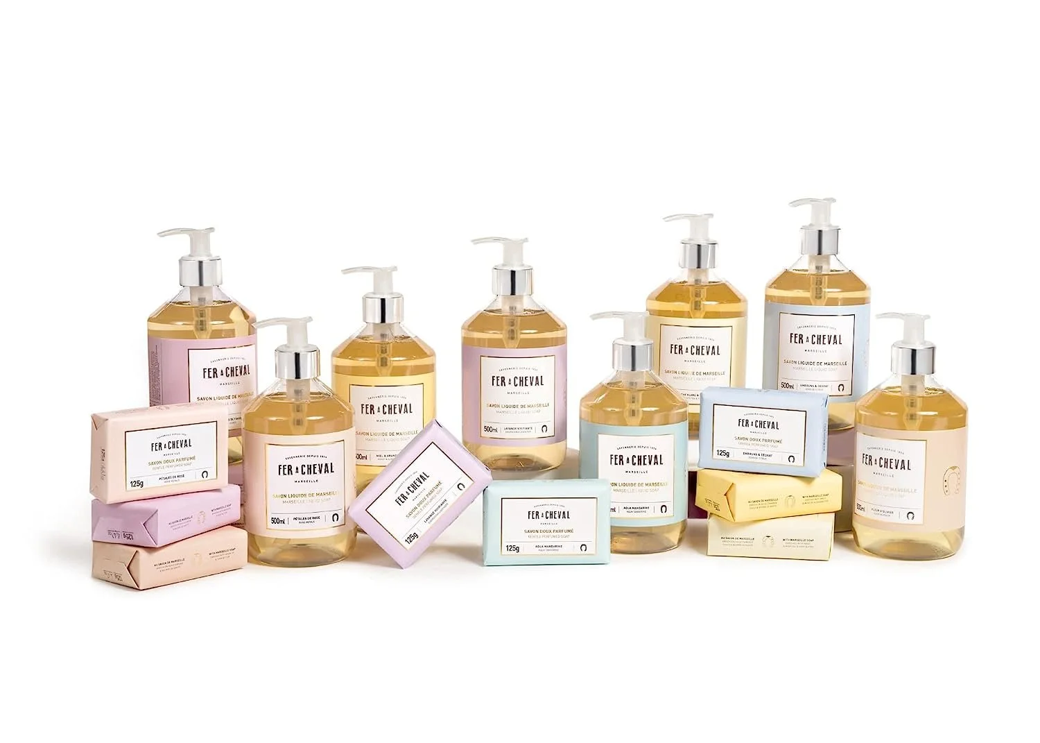 Fer  Cheval White Tea & Yuzu Marseille Liquid Soap  Shea Butter & Sweet Almond Oil, Luxurious Hydration, 97% Natural Ingredients - Set of 2