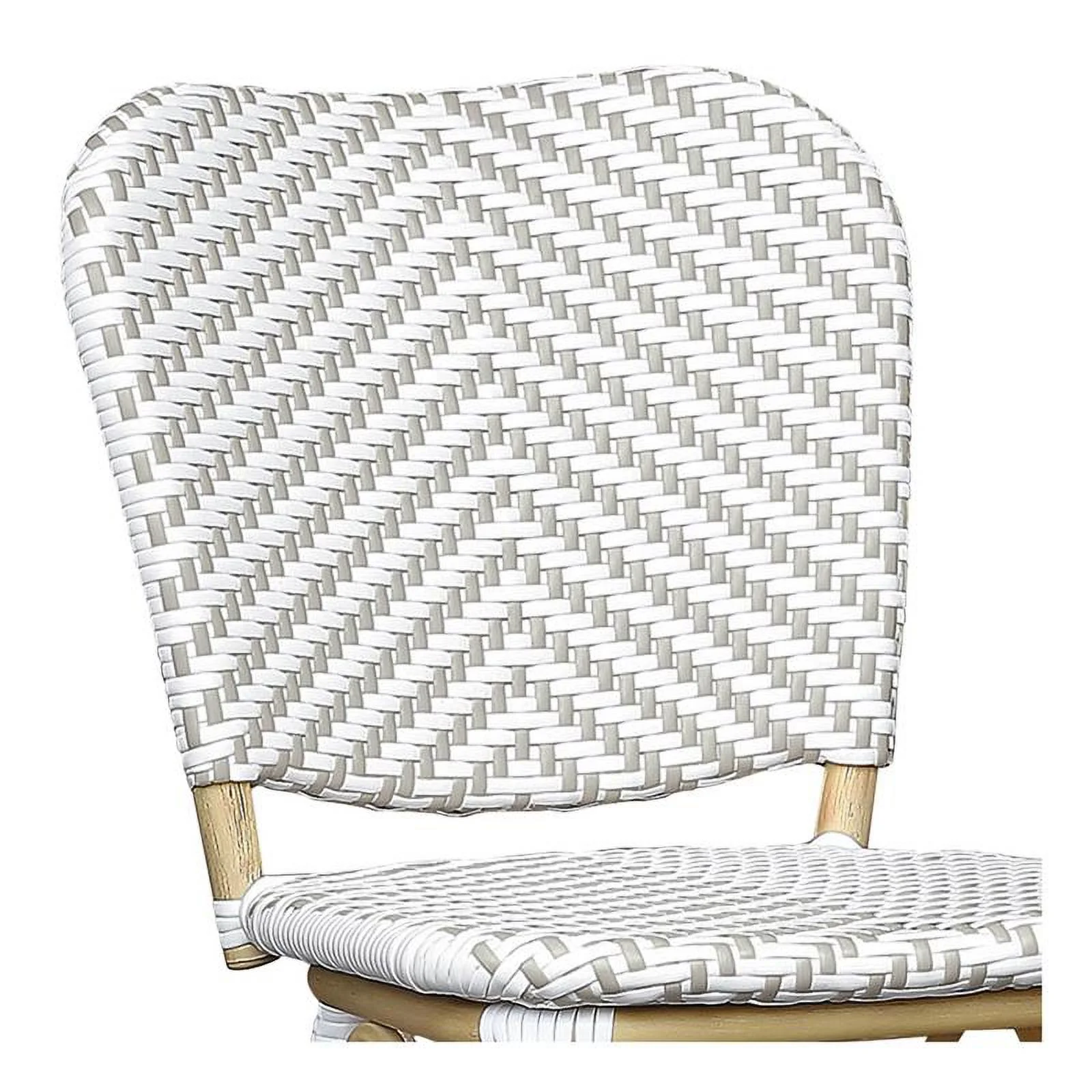 Furniture of America Adino Aluminum Patio Bar Chair in Gray (Set of 2)