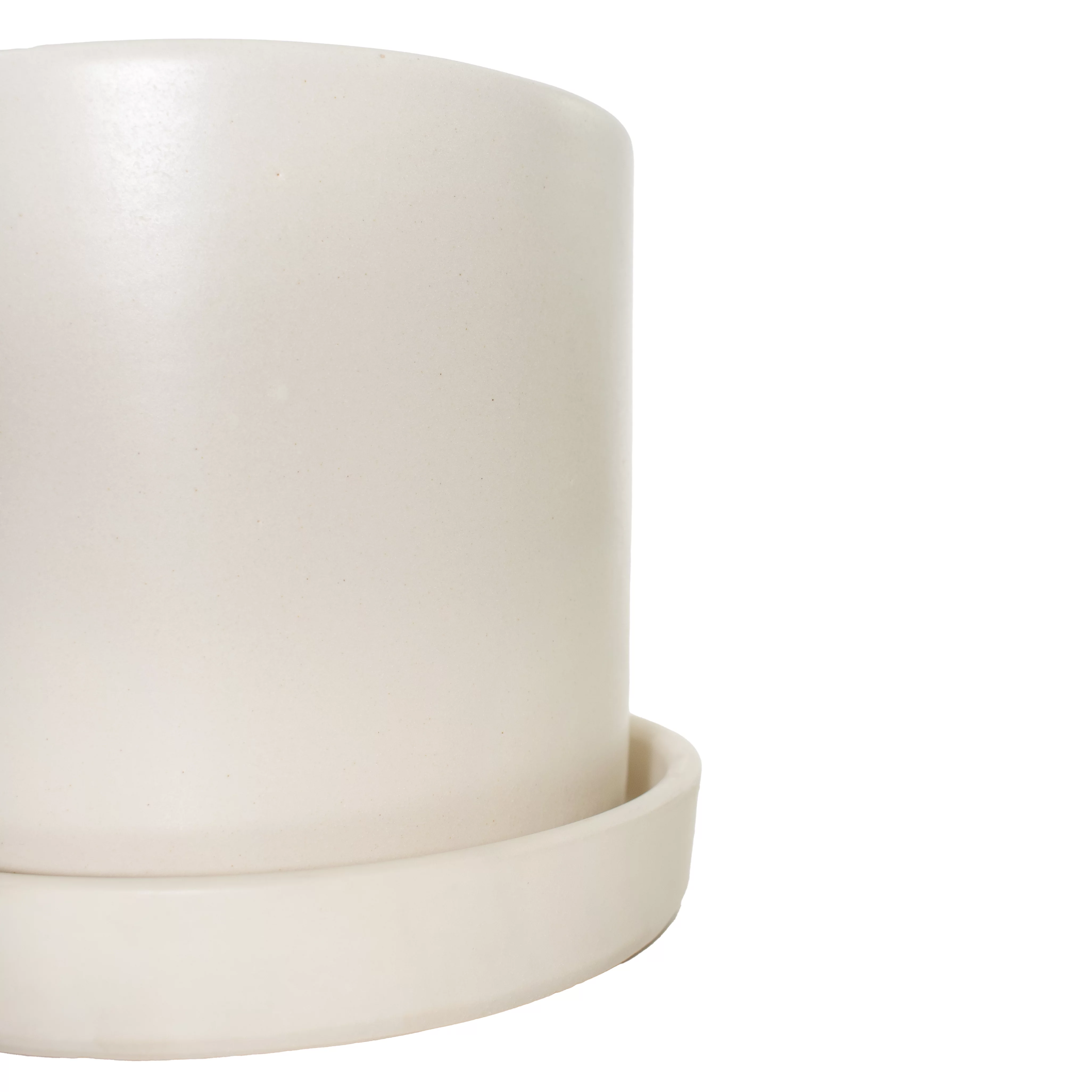 Plant with Purpose 7 in. Semi Matte Cream Hyde Container with Saucer - 1 Piece