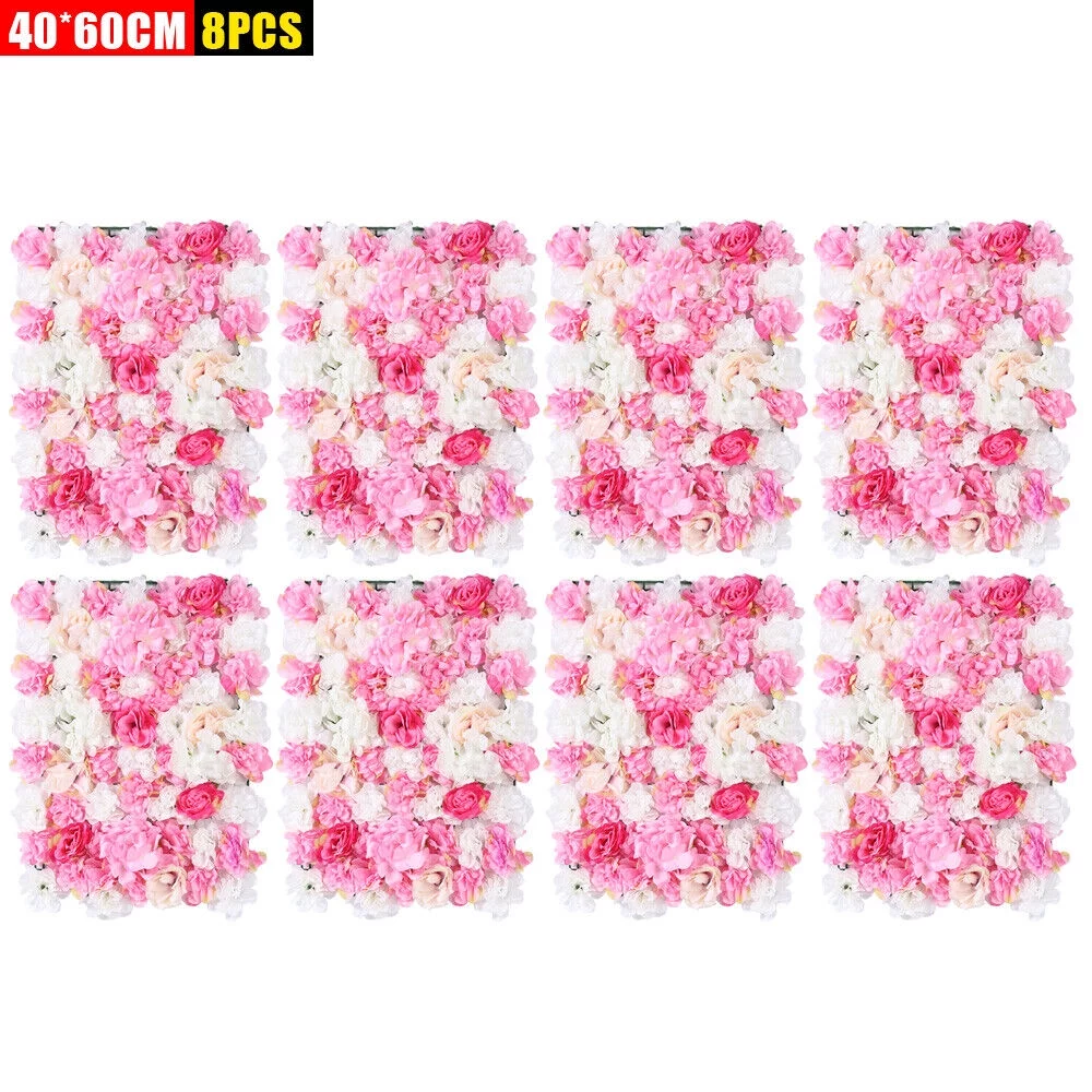 Miumaeov 8 Pack Artificial Flower Wall Panels 24