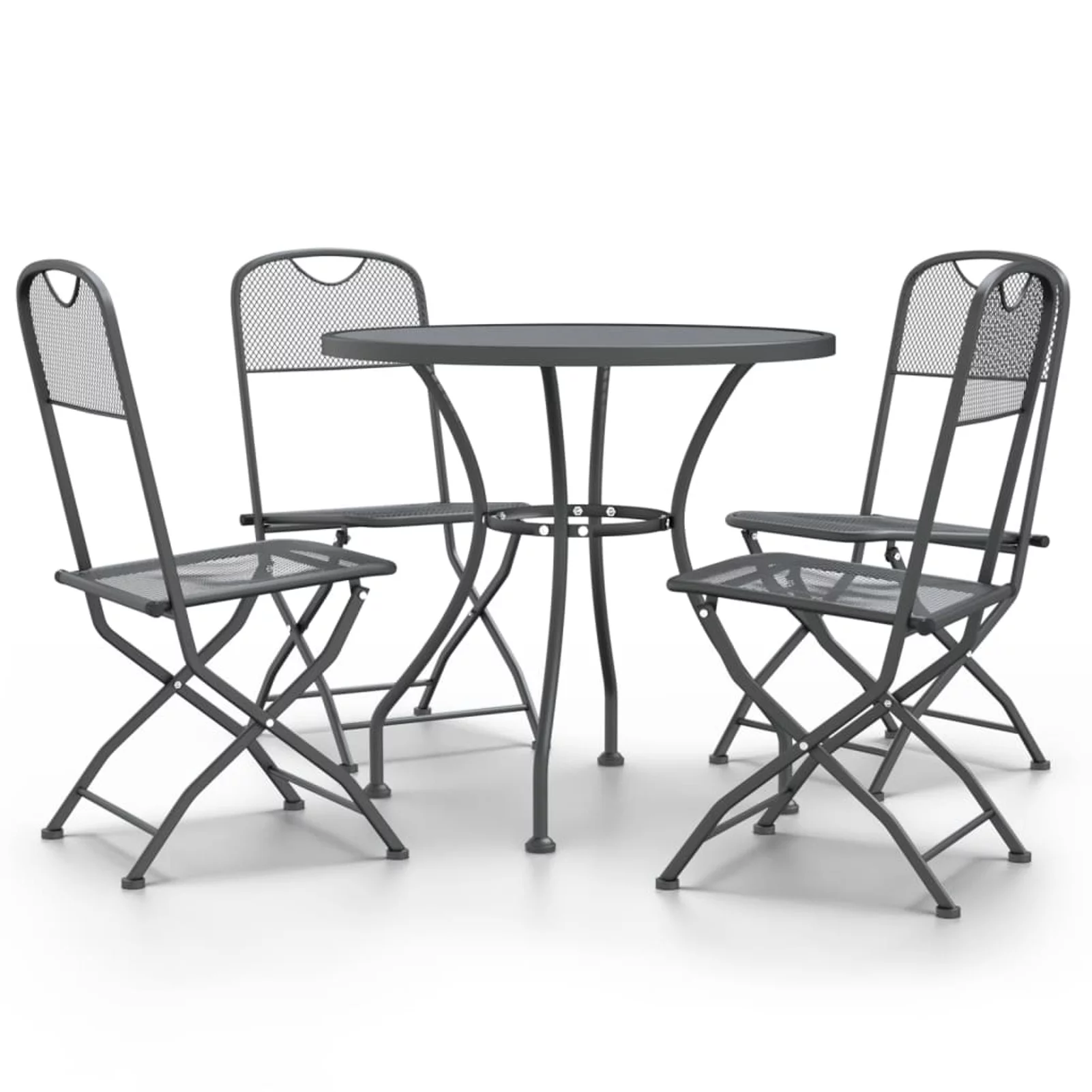 Suzicca 5 Piece Patio Dining Set Expanded Metal Mesh Anthracite