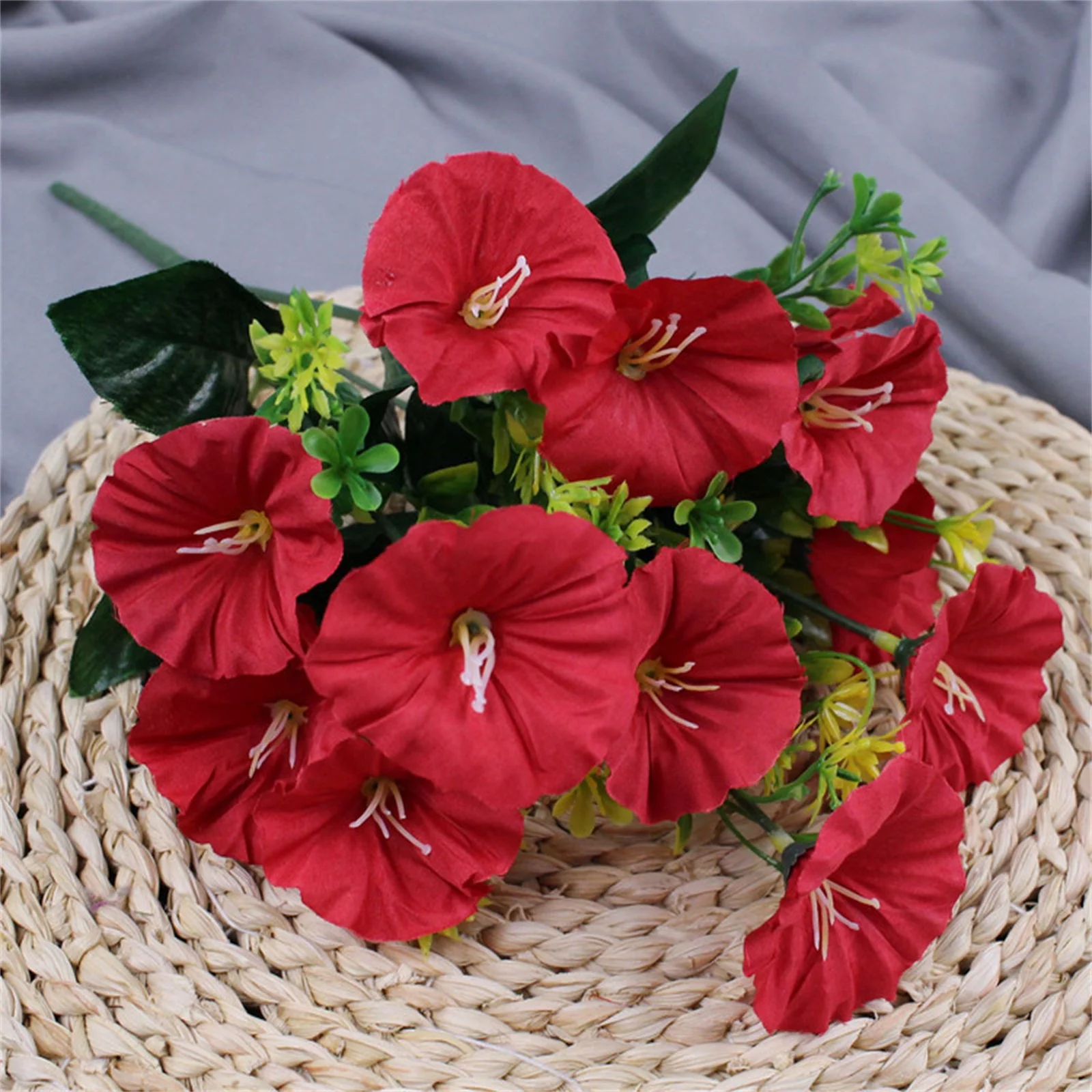 SUSHANG 6 Artificial Flower Bouquets of Morning Glory and Morning Glory Soft Decoration Opening Wedding Silk Flowers