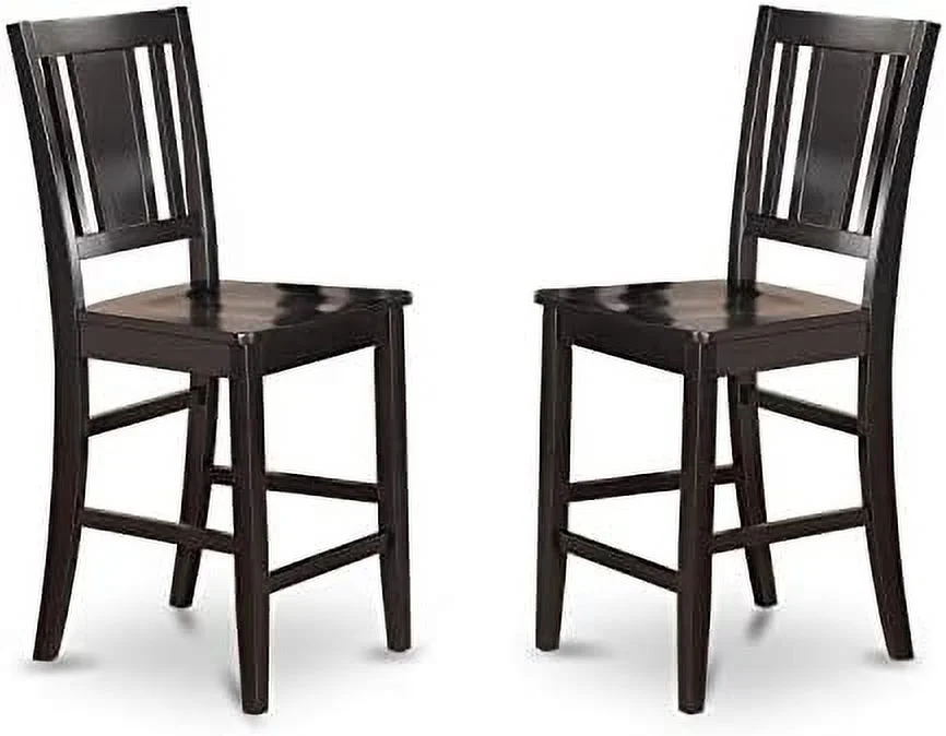QUGDXVBN Bus-MAH-W Counter Height Stools-Slat Back Wood Seat Chairs    Mahogany