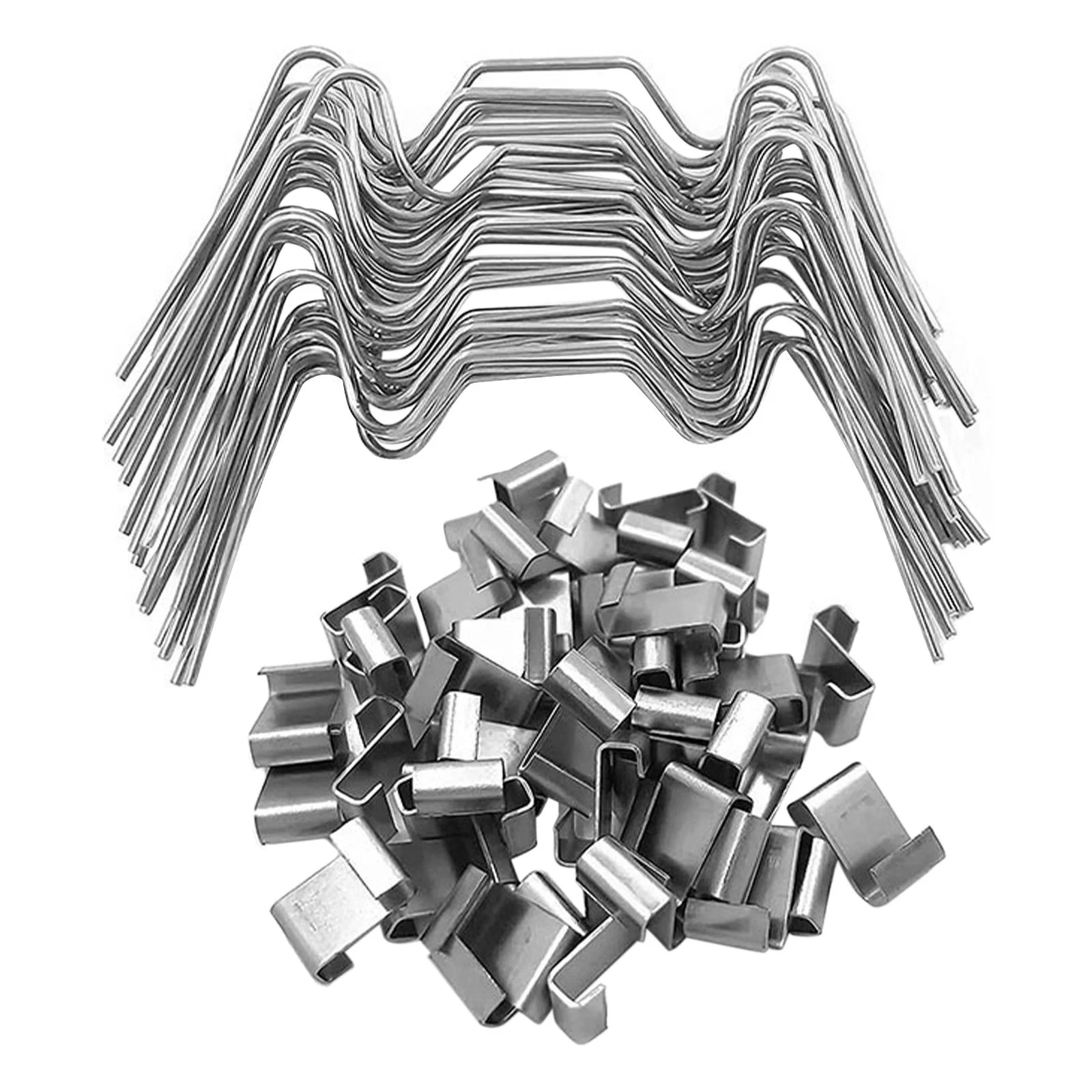 100pcs 304 Stainless Steel Greenhouse Glass Fixing Clips Glazing Clips Mixed