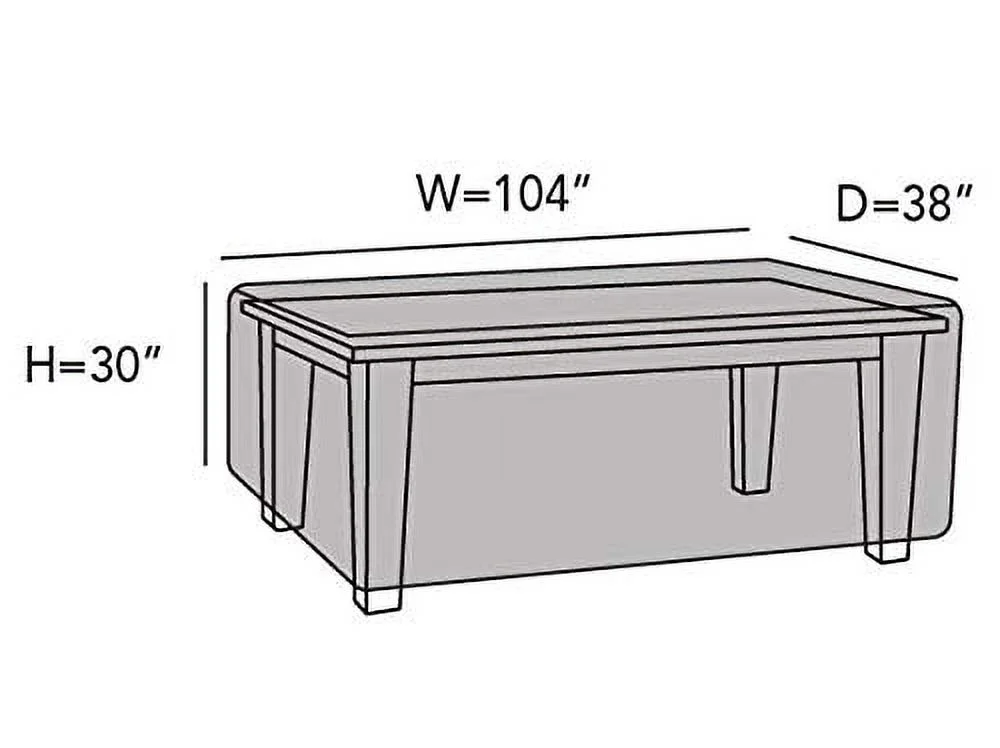 Covermates Rectangular Accent Table Cover - Heavy-Duty Polyester, Weather Resistant, Covered Mesh Vent, Patio Table Covers-Ripstop Grey