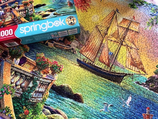 Springbok's 1000 Piece Jigsaw Puzzle Oceanside Sunset - Made in USA