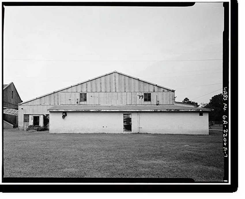 Historic Framed Print, Plains School, Gymnasium, Bond Street (opposite Paschal Street), Plains, Sumter County, GA - 7, 17-7/8
