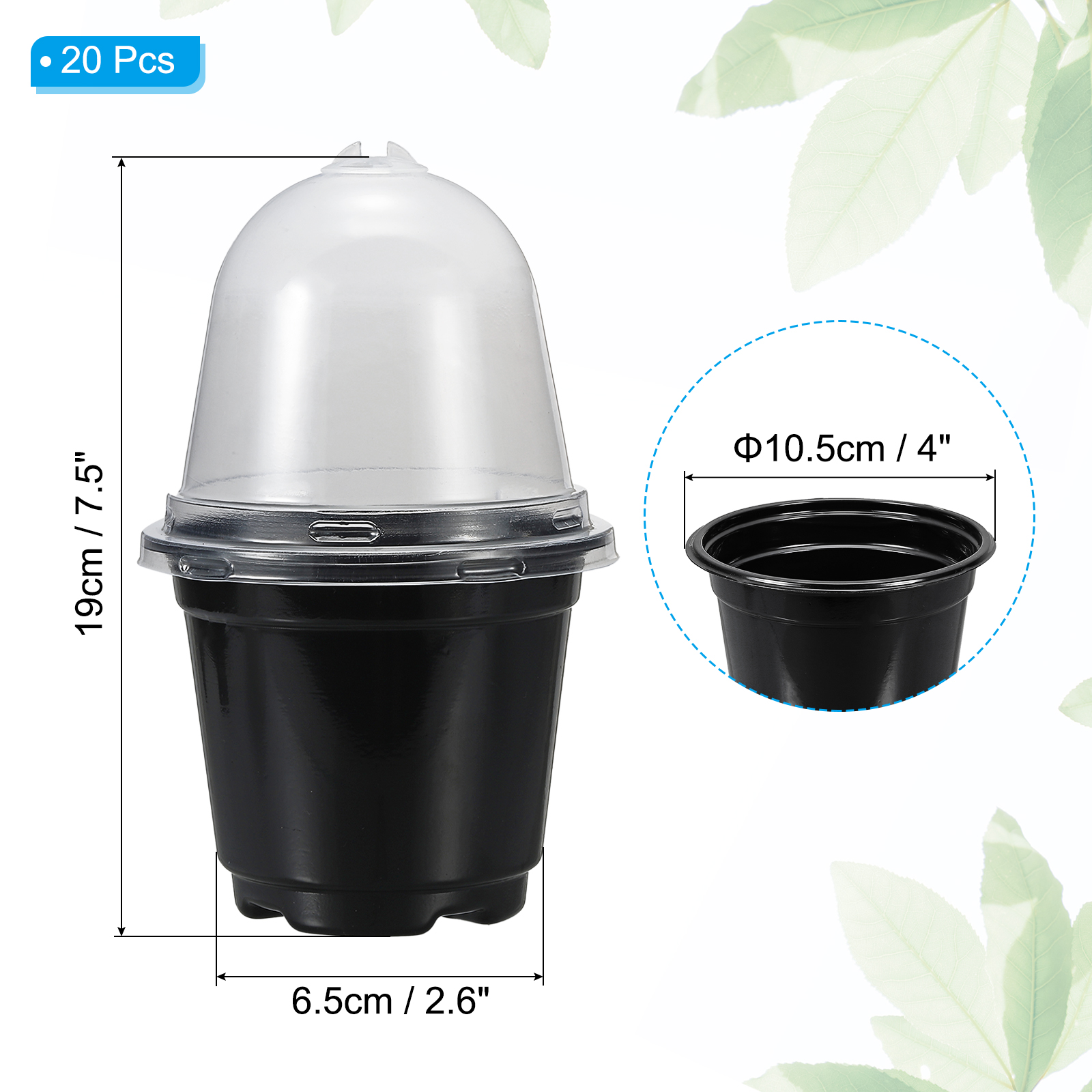 Uxcell Nursery Pots with Humidity Dome, 20 Sets 4