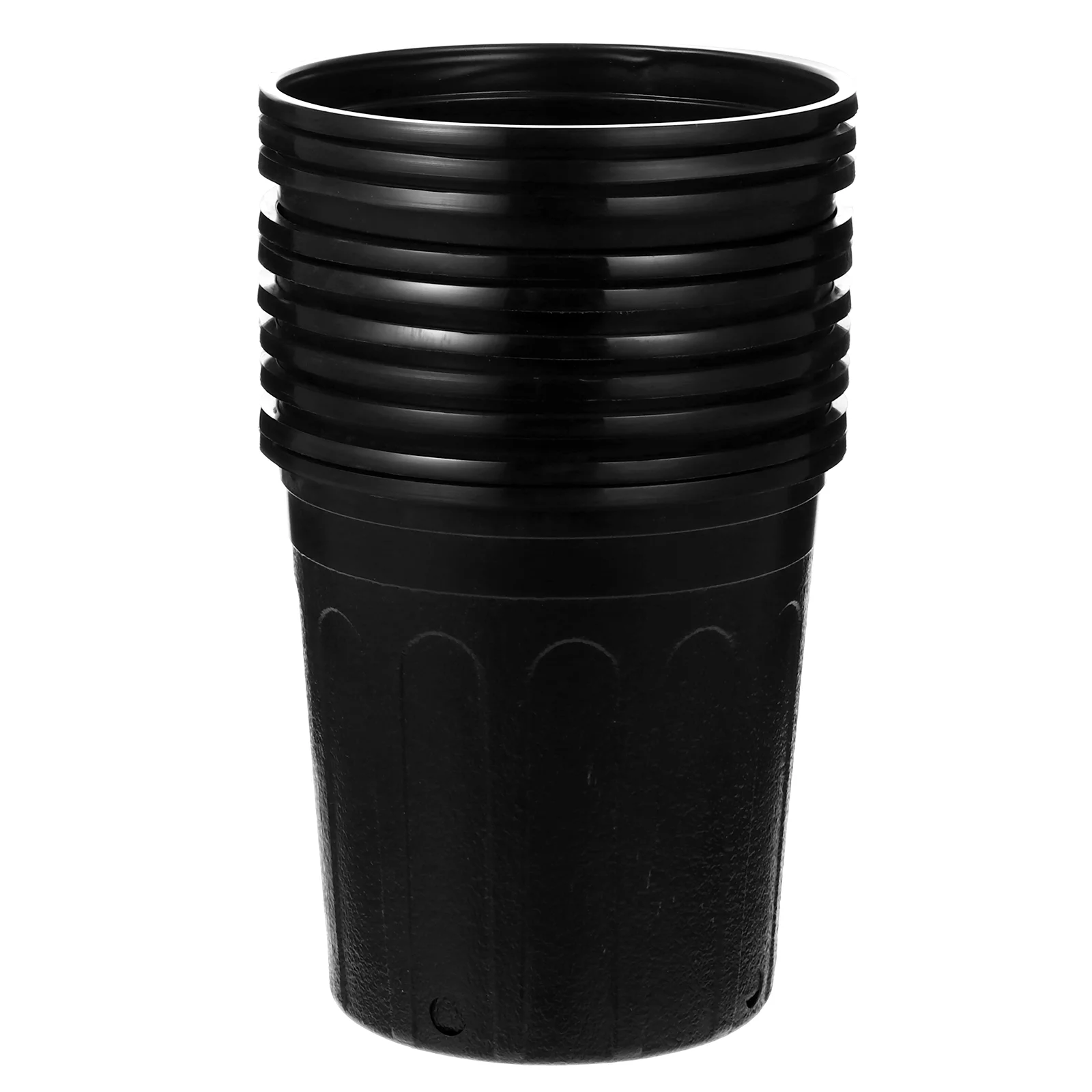 Gongxipen 10pcs Simple Gallon Pot Flower Planter Garden Plastic Plant Nursery Pot (Black)