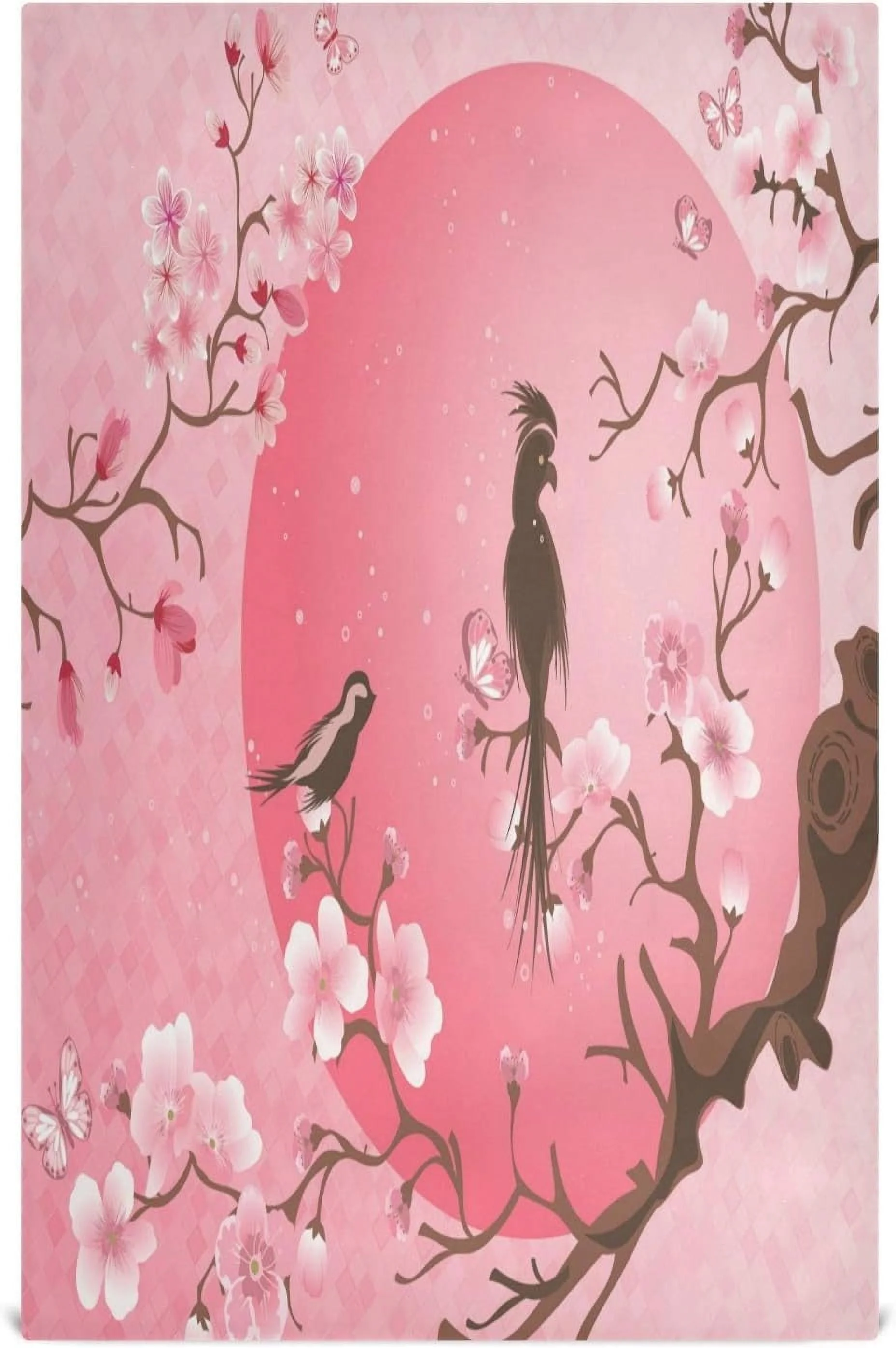 SKYSONIC Cherry Blossom Tree Kitchen Dish Towels, 18 Inch x 28 Inch Dishcloths Set, 4 Pack Dish Cloths for Washing Dishes Dish Rags and Drying Dishes