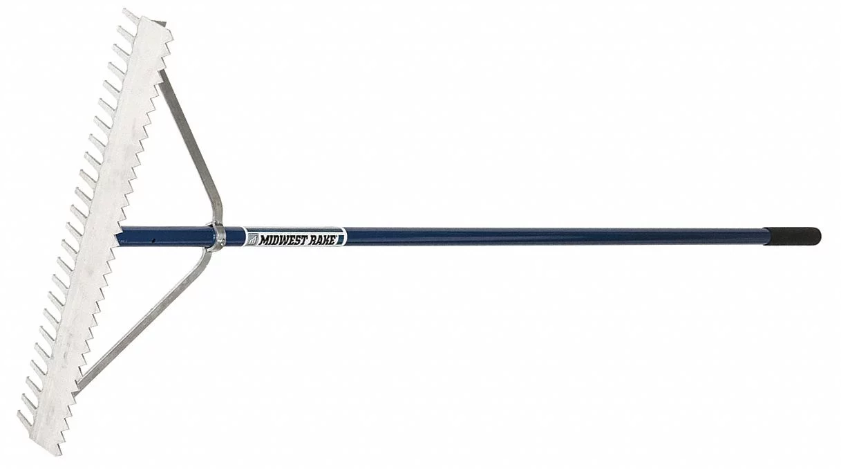 Midwest Rake Asphalt Lute,24 Tines,Aluminum Handle 12536GRA