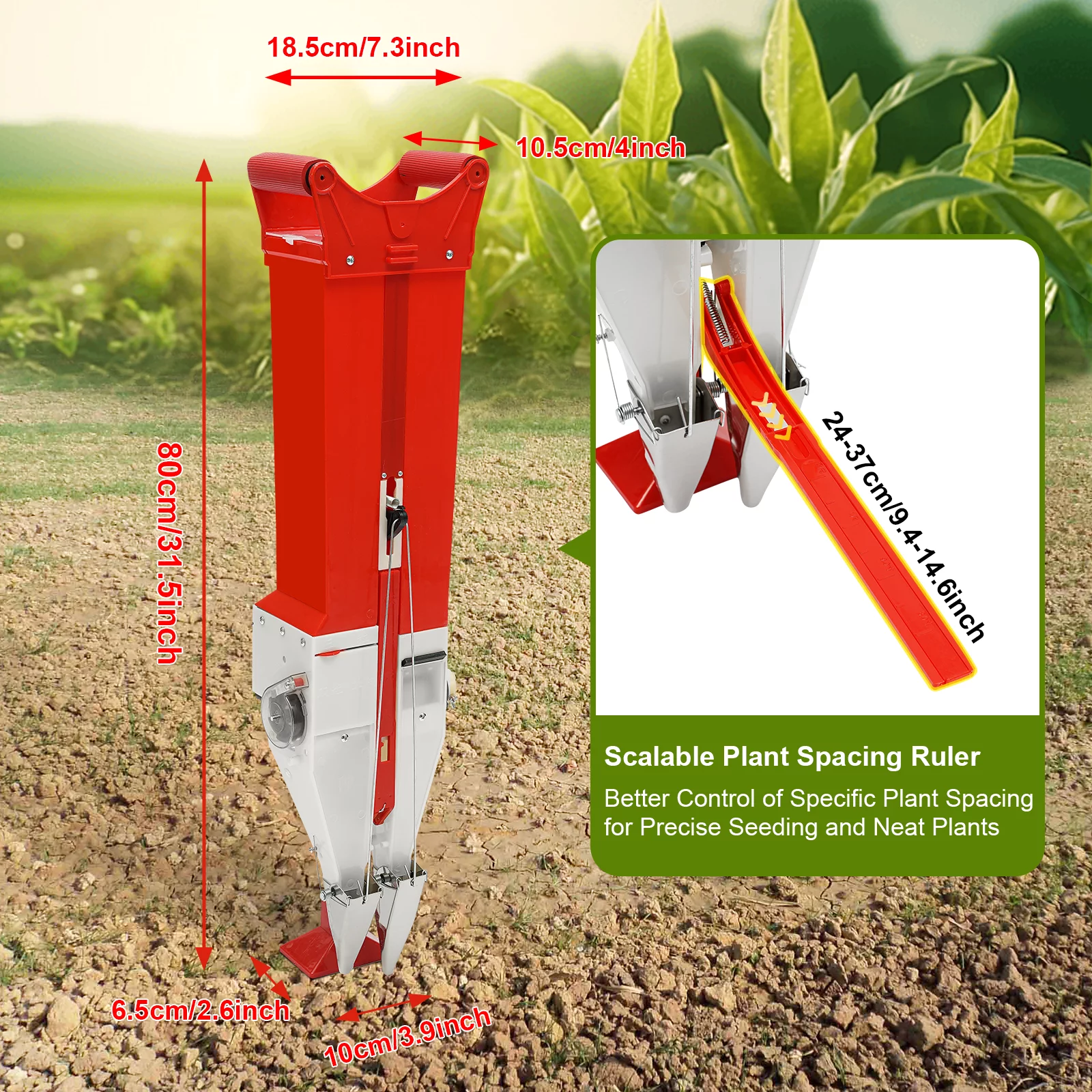 Adjustable Manual Fertilizer Garden Vegetable Planter Seeder Handheld 2.7kg