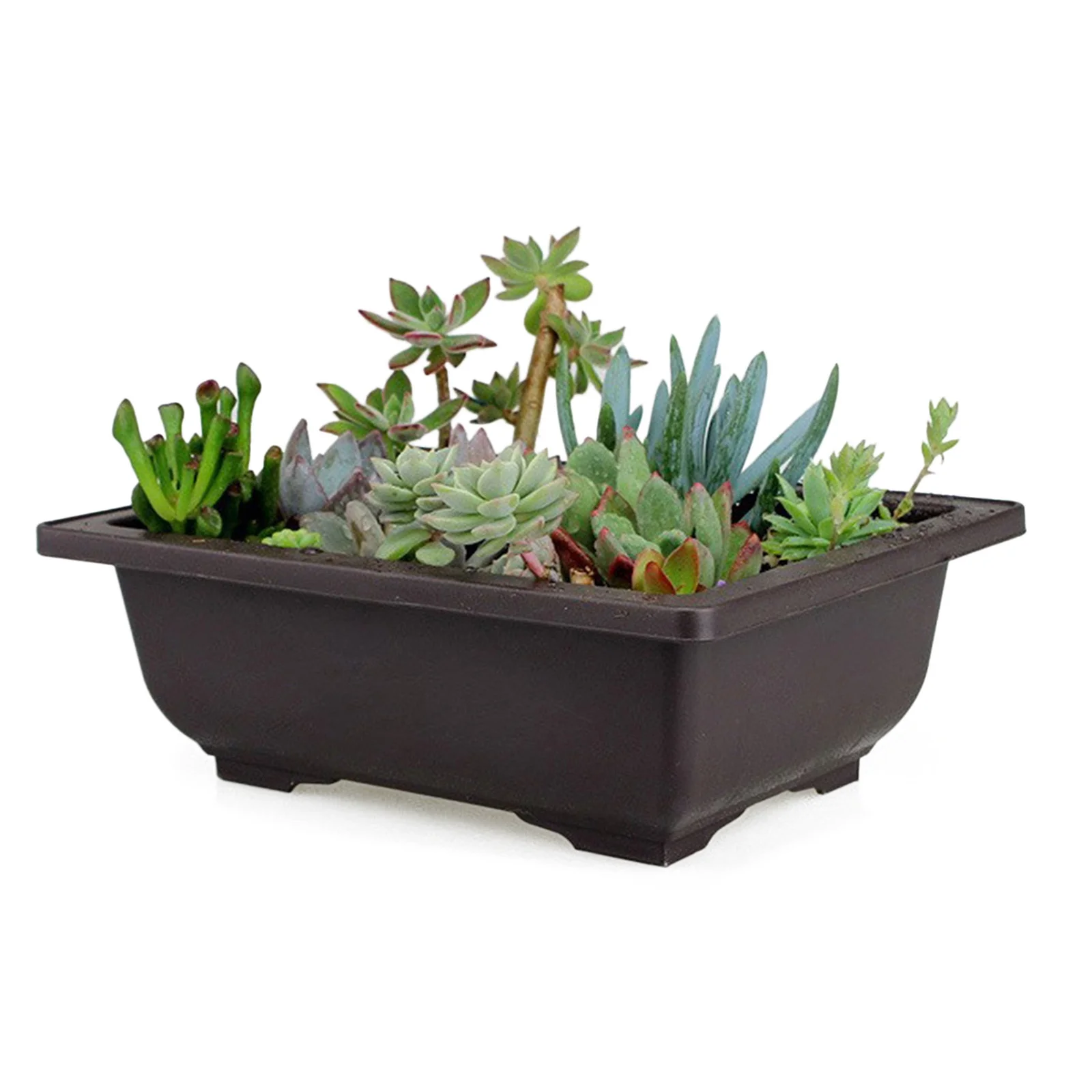 MOQIN Imitation Purple Sand Dark Brown Plastic Antique Flower Pot Suitable For Succulent Small Potted Small Bonsai