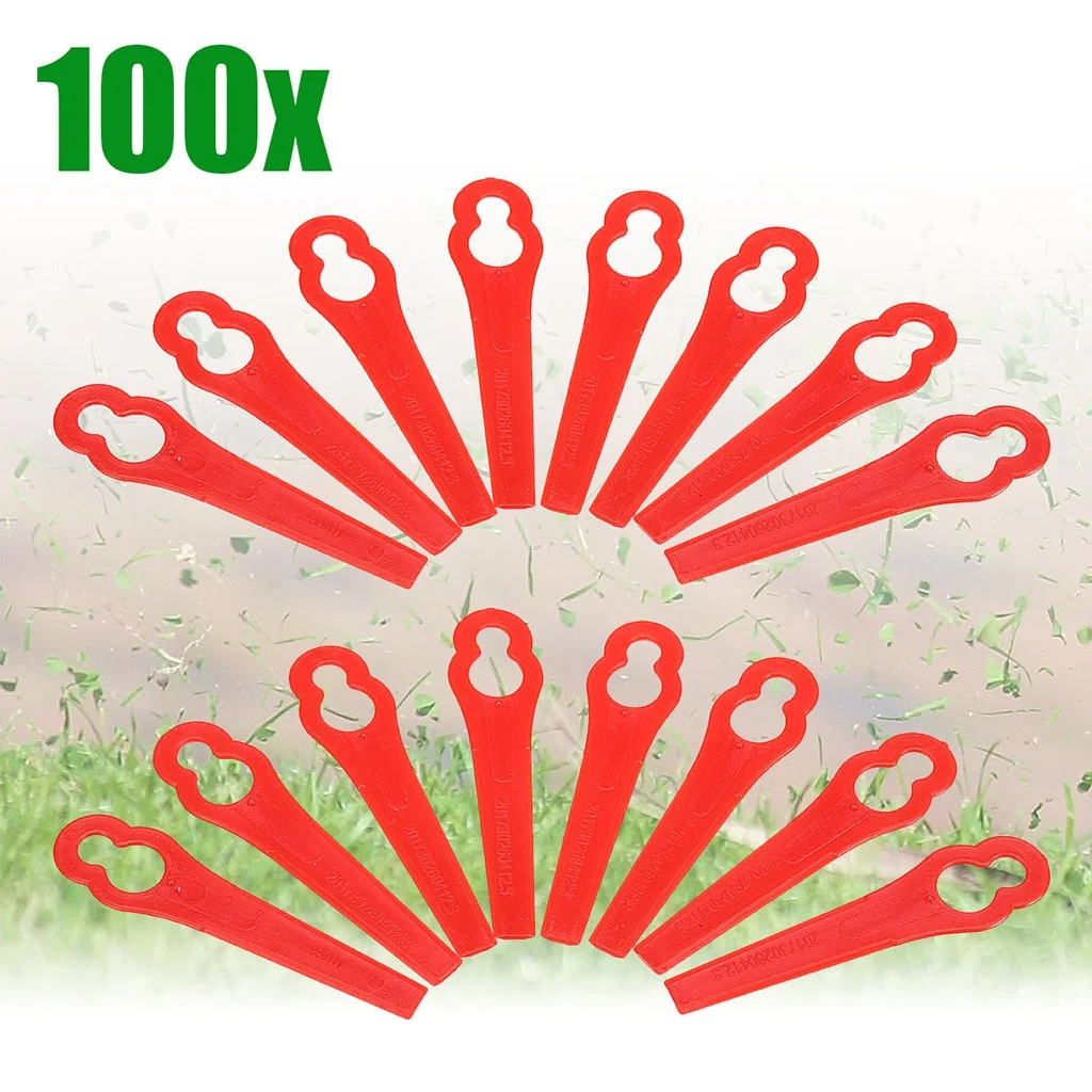 Fridja 100pcs Plastic Blade Cutter Replace For Cordless Grass Garden Crop Strimmer