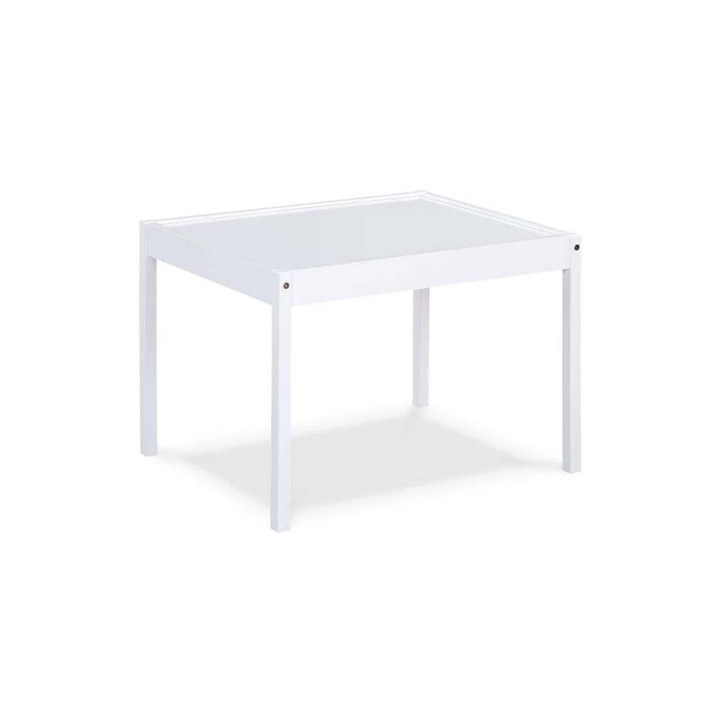 DeeHome Della 3-Piece Solid Wood Kids Table & Two Chair Set, White