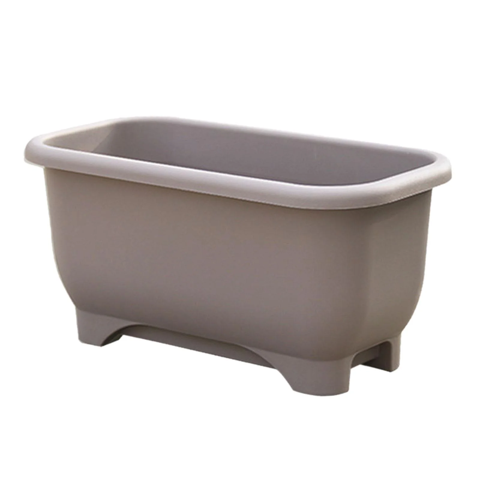 Colaxi Strip Flower Pot Plant Pot Decorative Plant Container Rectangular Vegetable Basin Planter Box for Outdoor Indoor Gray