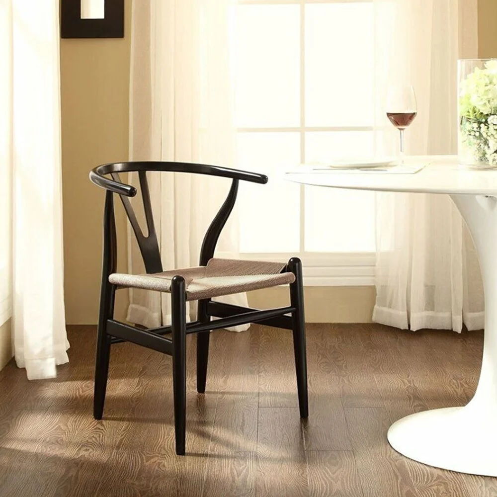 Wood Dining Arm Chair Black - 22x28