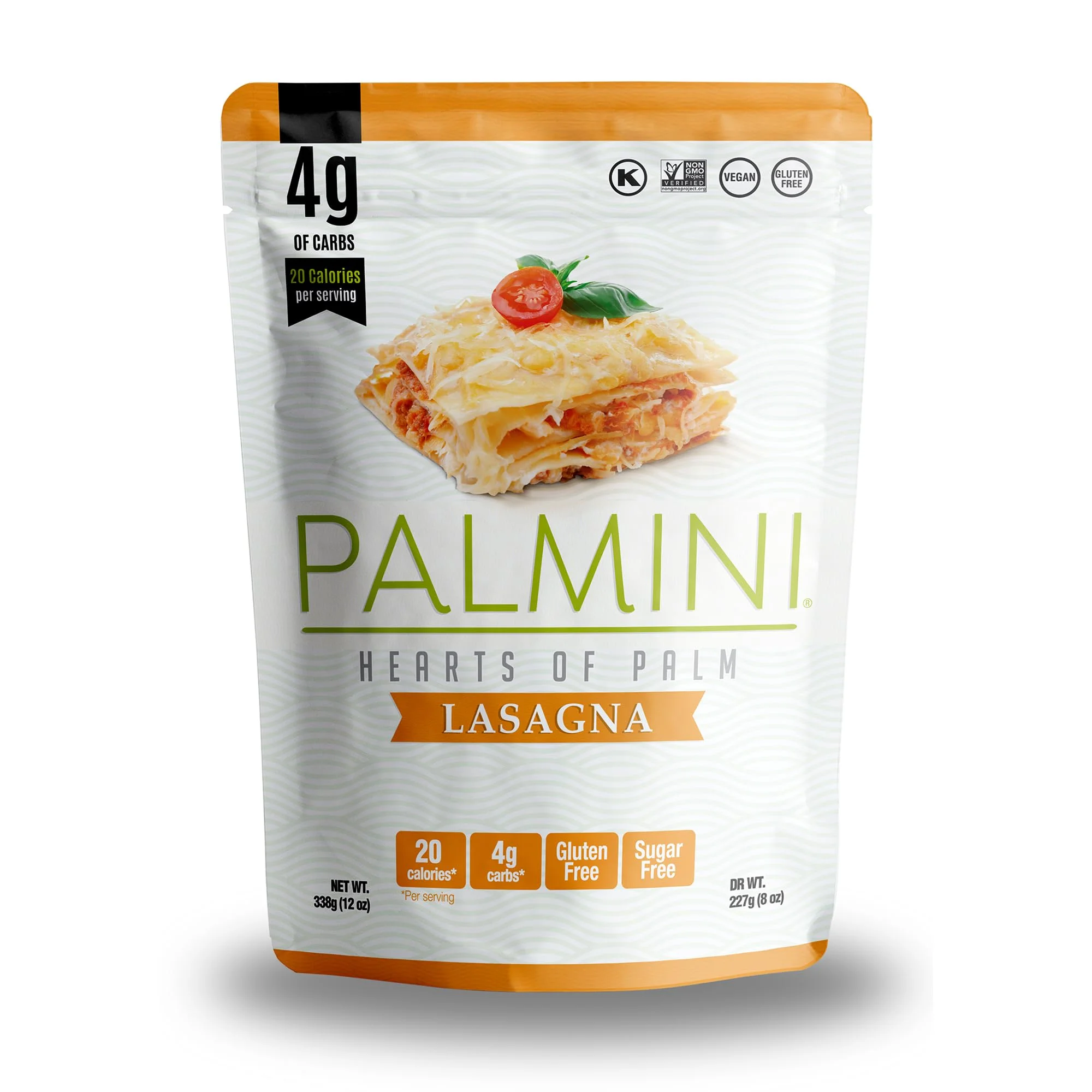 Palmini Lasagna Sheets | Low-Carb, Low-Calorie Hearts of Palm Lasagna Sheet | Keto, Gluten Free, Vegan, Non-GMO | As seen on Shark Tank |(12 Ounce - Pack of 1)