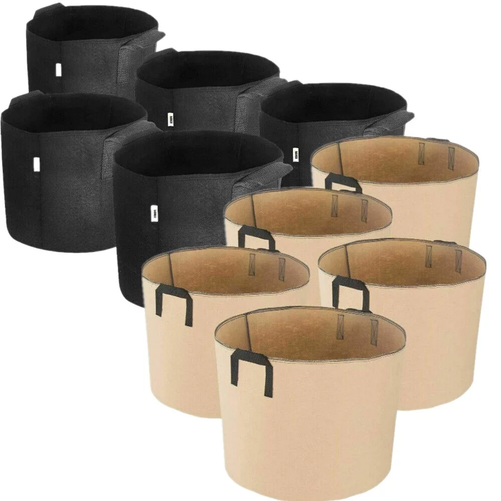 5pcs  1-30 Gallon Plant Grow Bags Thickened Nonwoven Fabric Pots Container