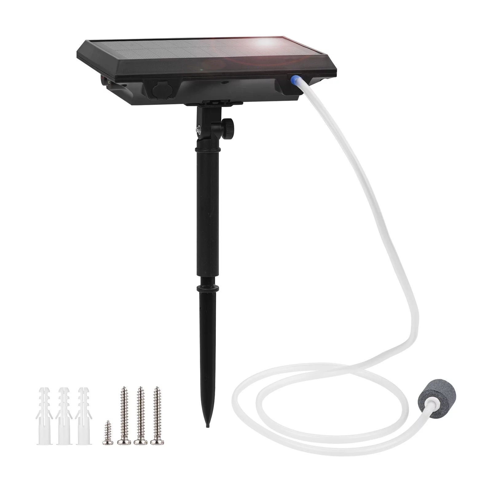 moobody 5.5V 1.5W Solar Air Pump Fish Tank Oxygenator with Aquarium Pipe & Air Bubble Stone Pond Oxygen Pump Aerator Rechargeable for Fishing Fish Tranportation Small Ponds Pools Water Circulation