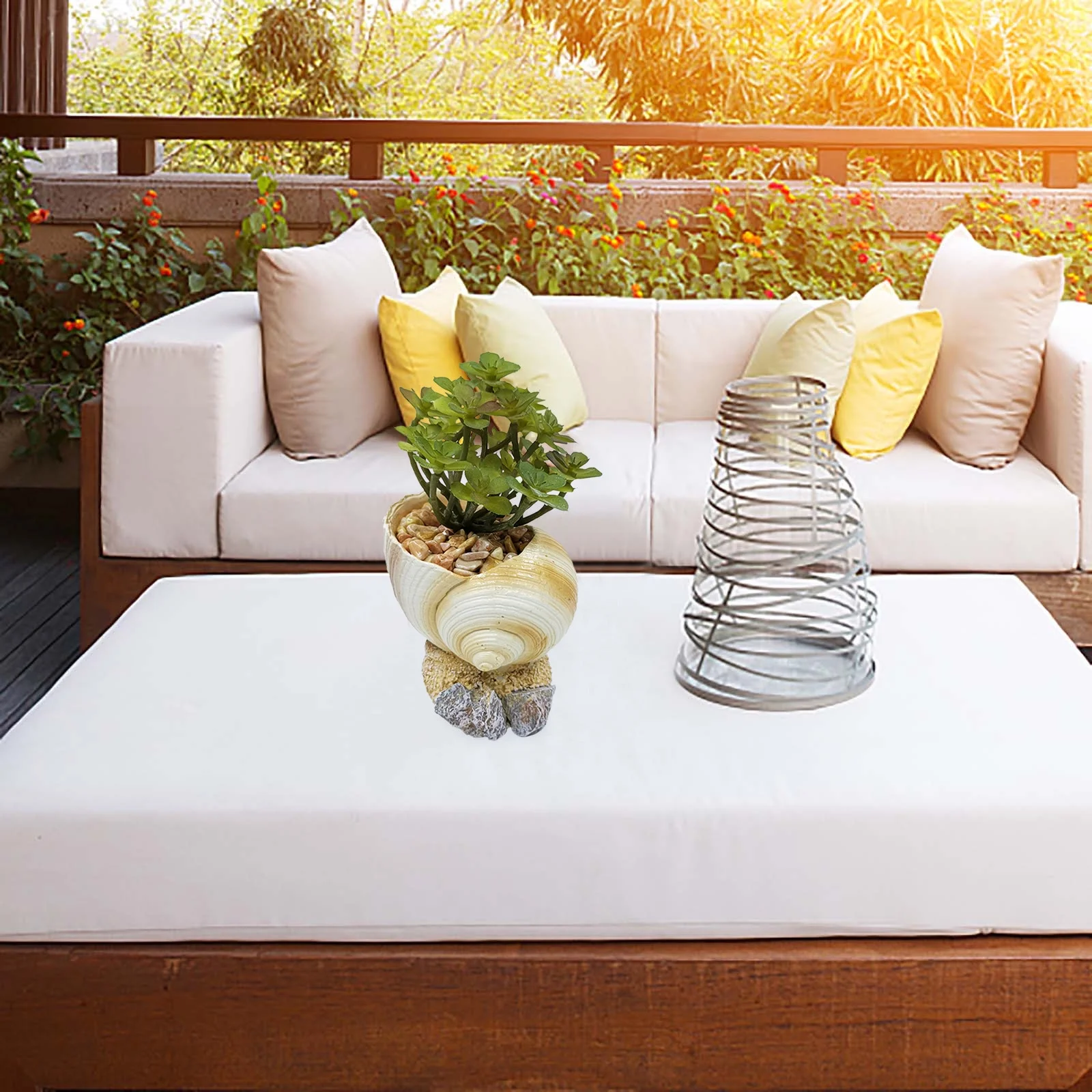 LKWLPD Large Artificial Plants Outdoor Conch Shellfish Plant Flower Pot Natural Flower Pot Home Garden Decoration Home Decor Front Porch Decor