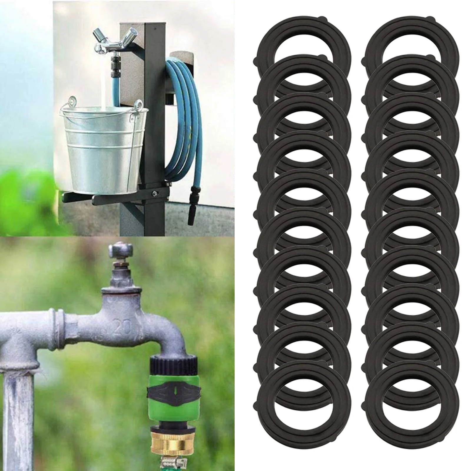 Rubber Gasket 6 Minutes Gasket 20Pcs Garden Rubber Nipple Seal Ring Joint Rubber Ring Seal Ring Bead Drill Bit Set